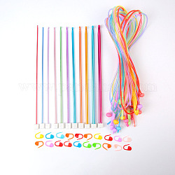 Aiguilles à tricoter circulaires, aiguilles à crochet droites et kits de marqueurs de points verrouillables, couleur mixte, 2~8mm