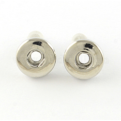Realizzazione di orecchini a bottone tondi e piatti in ottone, platino, 12mm, ago :0.8mm
