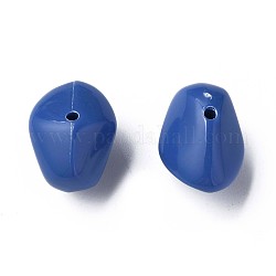 Perles acryliques opaques, pépites, bleu royal, 12.5x18x13mm, Trou: 1.6mm, environ 360 pcs/500 g
