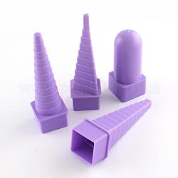 4pcs / mis en tour de copain de quilling frontière plastique définit bricolage artisanal de papier, support violet, 80~110x33~34x33~34mm