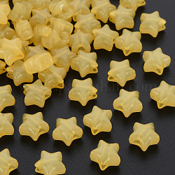 Perline acrilico jelly imitato, stella, giallo, 9x9.5x5.5mm, Foro: 2.5 mm, circa 2050pcs/500g