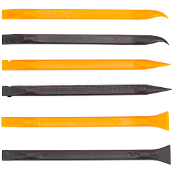 Gorgecraft 4 ensembles 2 couleurs ensembles d'outils de réparation de téléphone portable en plastique, pour kits d'outils de démontage de téléphone portable, orange foncé, 15x1.75x0.7 cm, 2 ensembles / couleur