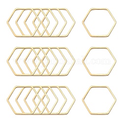 Messing Verbinderring, Hexagon, Licht Gold, 20x22.5x1 mm, ca. 1000 Stk. / Beutel