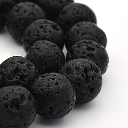 Natural Lava Rock Round Bead Strands, 8mm, Hole: 2.5mm, about 51pcs/strand, 15.7 inch