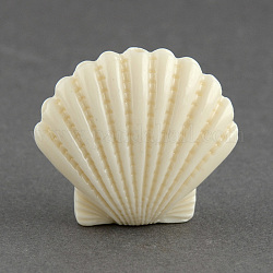 Perles de corail synthétiques, coquille, teinte, beige, 14x15x7.5mm, Trou: 2mm
