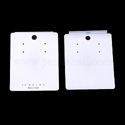 Пластиковые карты дисплей, используется для серьги, прямоугольные, кремово-белые, 7.3x5.6x0.7~0.8 см, отверстие : 6 мм