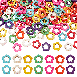 Arricraft 6 brins de perles turquoises, Perles d'espacement en forme de fleur de 20mm, couleurs mélangées, perles amples pour bracelets, boucles d'oreilles, fabrication de bijoux à faire soi-même (132 pièces au total)