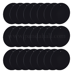 Ciondoli acrilici grandi, piatta fascino rotondo, nero, 100x2mm, Foro: 2 mm