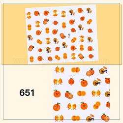 Pegatinas de uñas, autoadhesivo, para decoraciones con puntas de uñas, patrón de la fruta, naranja, 10x8 cm