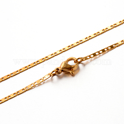 304 acero inoxidable collares de cadena enlace mariner, con cierre de langosta, dorado, 17.7 pulgada (45 cm), 1.5mm