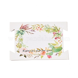長方形の紙のヘアゴムのディスプレイカード  ヘアゴム用の花のジュエリー ディスプレイ カード  薄緑  8.05x12x0.05cm