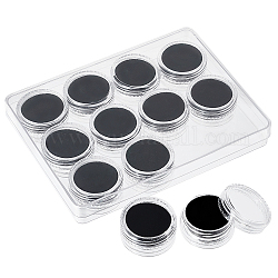 NBEADS Diamond Gemstone Display Box, Plastic Jewelry Display Box 12 Pcs Column Show Container with Foam Mat and Rectangle External Packing Box for Bare Stone, Naked Diamond and Coins, Black