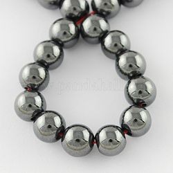 Non magnetici perle ematite sintetico fili, grado a, tondo, nero, 6x5mm, Foro: 1.8 mm, circa 71pcs/filo, 15.5 pollice