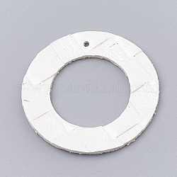 Colgantes de imitación de cuero, anillo, blanco, 42x1.5mm, agujero: 1.8 mm