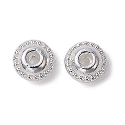 Aluminium Zwischen perlen, langlebig plattiert, Flachrund, Silber, 5x2.5 mm, Bohrung: 1 mm