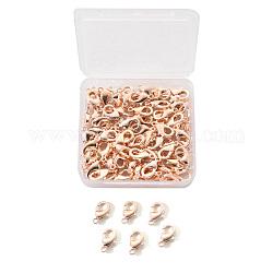 Aleación de zinc corchetes de garra de langosta, oro rosa, 12x6mm, agujero: 1.2 mm, 100 unidades / caja
