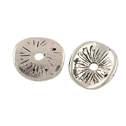 Argento antico stile tibetano distanziatore perline,  piombo libero, torsione rotonda e piatta, 9x1mm, Foro: 1 mm