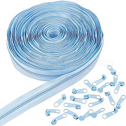Cerniere in nylon benecreat da 11 yard/10 m n. 3 cerniere per cucire cerniere a spirale in nylon con estrattore per cerniere in lega da 20 pezzi per lavori di cucito su misura, cielo azzurro