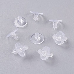 Auricolari di plastica, chiusure per orecchini con frizione a pallottola con cuscinetto, per stabilizzare orecchini pesanti, 10x6mm, Foro: 0.8 mm, circa 357pcs/50g