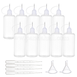 Benecreat botellas de pegamento de plástico, con tolva de embudo y cuentagotas, blanco, 80mm, capacidad: 100ml (3.38 fl. oz), 12 PC / sistema