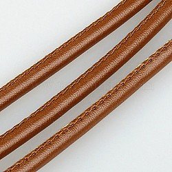 Imitation Leather Cord, PU Leather, Saddle Brown, 4mm, 100yard/bundle