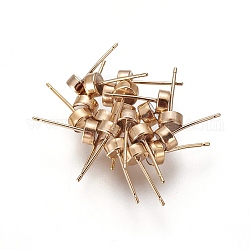 JK Zubehör, Mit Gelbgold gefüllte magnetische Ohrstecker, Flachrund, 1/20 14k Gold gefüllt, 11.6x4.3 mm, Stift: 0.6 mm