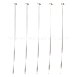 Iron Flat Head Pins, Nickel Free, Platinum Color, Size: about 5.0cm long, 0.7mm thick, head: 2mm, about 5000pcs/1000g