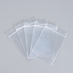 Sacs en polyéthylène à fermeture zip, sacs d'emballage refermables, joint haut, sac auto-scellant, rectangle, clair, 25x17 cm, épaisseur unilatérale : 2.9 mil (0.075 mm), 100 pcs / groupe