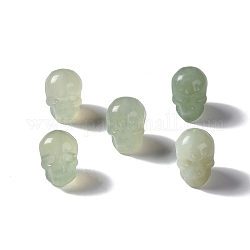 Natural New Jade Beads, Skull, 13x10x11.5mm, Hole: 1mm