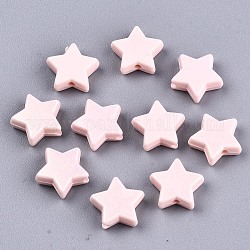 Perles acryliques laquées, de Style caoutchouté, étoiles du nord, rose, 10.5x11x4mm, Trou: 1.5mm, environ 2250 pcs/500 g