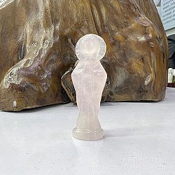Figurine della dea curativa intagliate in quarzo rosa naturale, decorazioni per display in pietra energetica reiki, 80mm