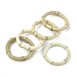 Verbindungsringe aus Bambus, ungefärbt, Ring, leichtes Khaki, 50~55x5~10 mm, Innendurchmesser: 40 mm