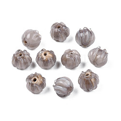 Perles vernissées manuelles, fleur, brun rosé, 10~11x11.5~12.5mm, Trou: 1.2mm