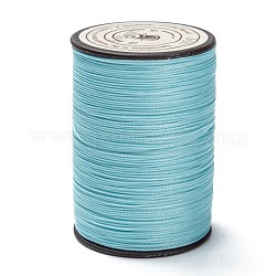 Hilo redondo de hilo de poliéster encerado, cordón de micro macramé, cuerda retorcida, para coser cuero, luz azul cielo, 0.45mm, alrededor de 174.97 yarda (160 m) / rollo