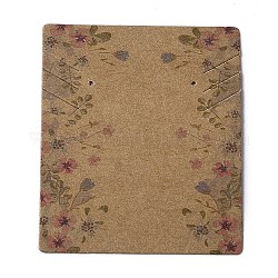 Cardboard Necklace Earring Set Display Cards, Rectangle, Peru, Flower Pattern, 6.4x5.1x0.02cm, 100pcs/bag