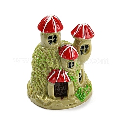 Mini maison champignon miniature en résine, décorations micro paysagères pour la maison, pour les accessoires de maison de poupée de jardin de fées faisant semblant de décorations d'accessoires, jaune verge d'or clair, 25x34mm