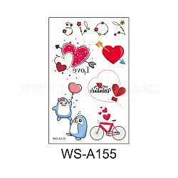 Adesivi di carta per tatuaggi temporanei impermeabili rimovibili, motivo a tema di San Valentino, 12x7.6cm