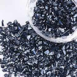 Chapado granos de la semilla de cristal, para los accesorios de la decoración del arte del clavo, sin agujero / sin perforar, patatas fritas, azul de Prusia, 2~7x1~5x0.5~2 mm, aproximamente 450 g / bolsa