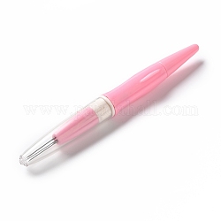 Poke de feutre de laine, outil de poinçon de point de feutrage à l'aiguille de style stylo, avec poignée en plastique et 3 aiguille en acier inoxydable, rose, 185x92x18.5mm