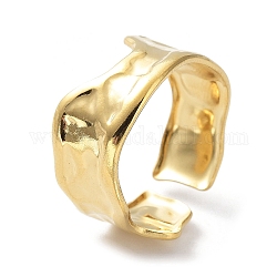 304 Stainless Steel Open Cuff Rings, Twist Wave, Real 18K Gold Plated, US Size 8(18.1mm)