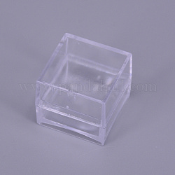Прозрачная пластиковая коробка, для бриллиантов, нефрит, коробка для упаковки монет, квадратный, прозрачные, 2.25x2.6x2.6 см, Внутренние размеры: 23x23 mm