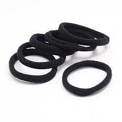 Accessoires de cheveux de fille, Élastiques à cheveux en fibre de fils de nylon, Porte-queue de cheval, noir, 34mm