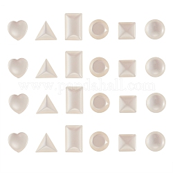 Opaque Resin Cabochons, DIY for Earring Findings Accessories, Mixed Shapes, White, 30pcs/Box