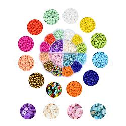 DIY Jewelry Making Kits, Including Round Opaque Colours & Baking Paint Glass Seed Beads, Chip Dyed Freshwater Shell Beads, Mixed Color, Beads: 2540pcs/box
