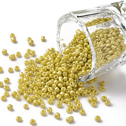 Perline semi di vetro, colori opachi , tondo, giallo, 2mm, Foro: 1 mm, circa 6666pcs/100g