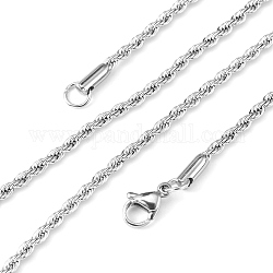 304 Stainless Steel Necklaces, Size: about 2mm in diameter, 20.07 inch(51cm) long