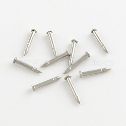 Accessoires de broche pince à cravate tacks pour reverse en 304 acier inoxydable, couleur inoxydable, 8mm, tête: 2 mm, pin: 1 mm