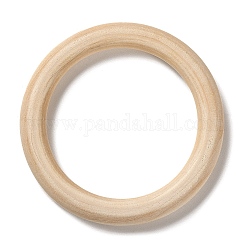Anneaux de liaison en bois non fini, anneaux en bois de macramé, ronde, burlywood, 78x10mm, diamètre intérieur: 59 mm