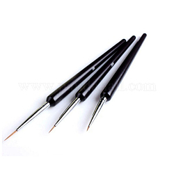 Nail Brush Pen, UV Gel Liner Flower Drawing Painting Pen Kits, Black, 3pcs/set