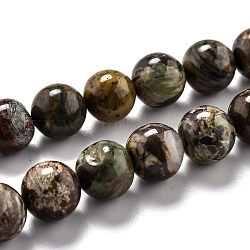 Round Natural Ocean Agate/Ocean Jasper Beads Strands, 10.5mm, Hole: 1.2mm, about 32pcs/strand, 14.84''(37.7cm)
